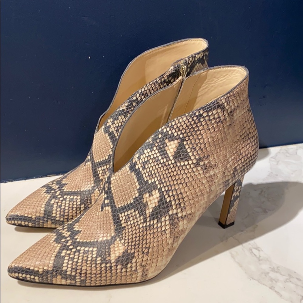 Vince Camuto snakeskin booties